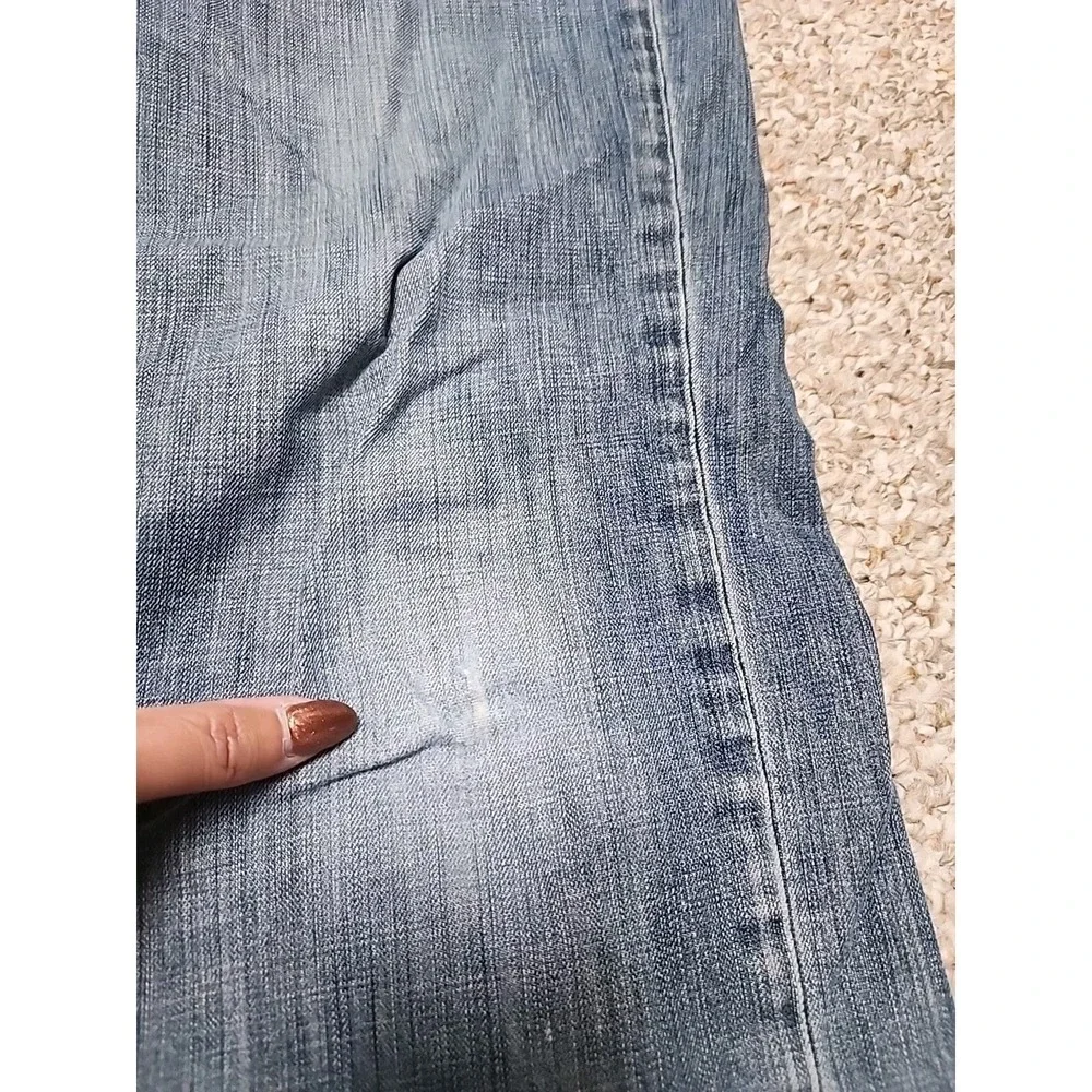 Levi's 514 Jeans Mens tag 36x32 (36x30) Light Wash Straight Fit Distressed Denim
